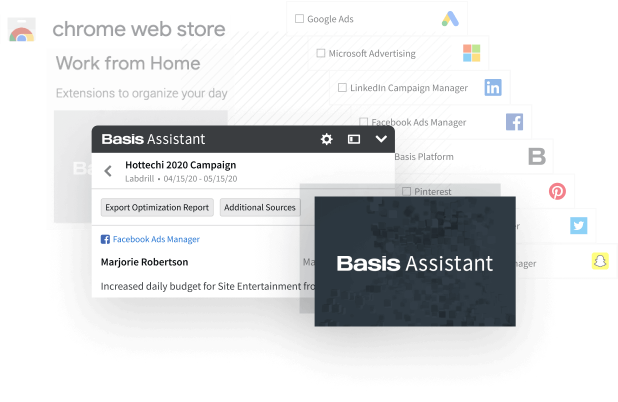 screenshots of the Basis Assistant interface