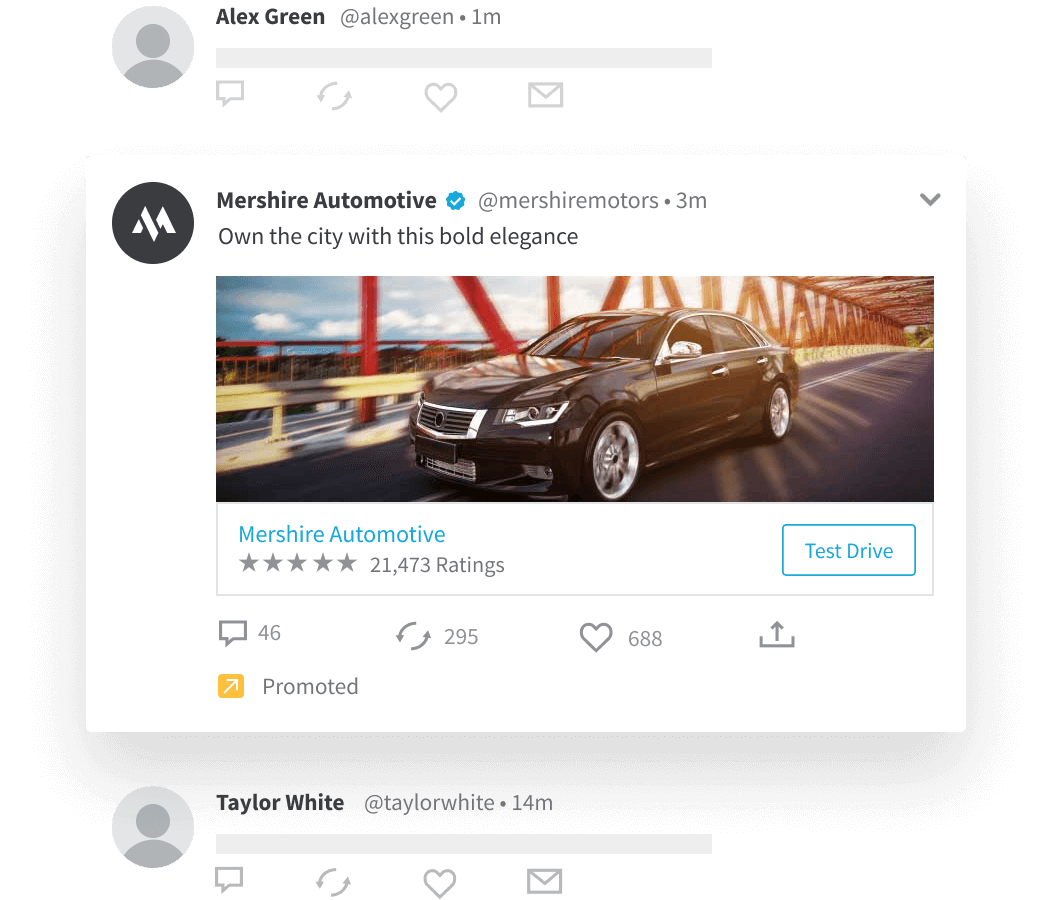 native ad with a car