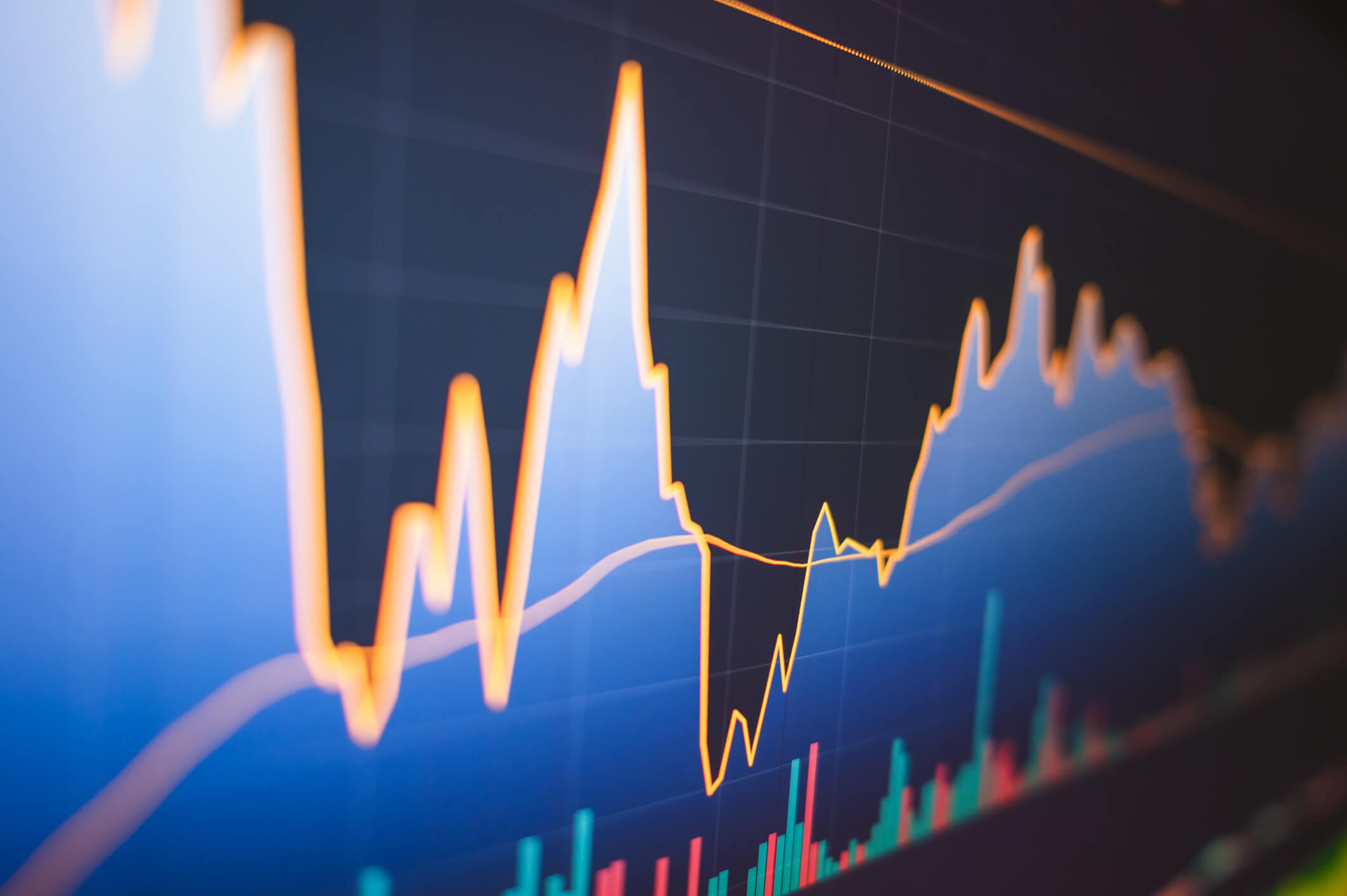 Graph going up and down representing economic turbulence