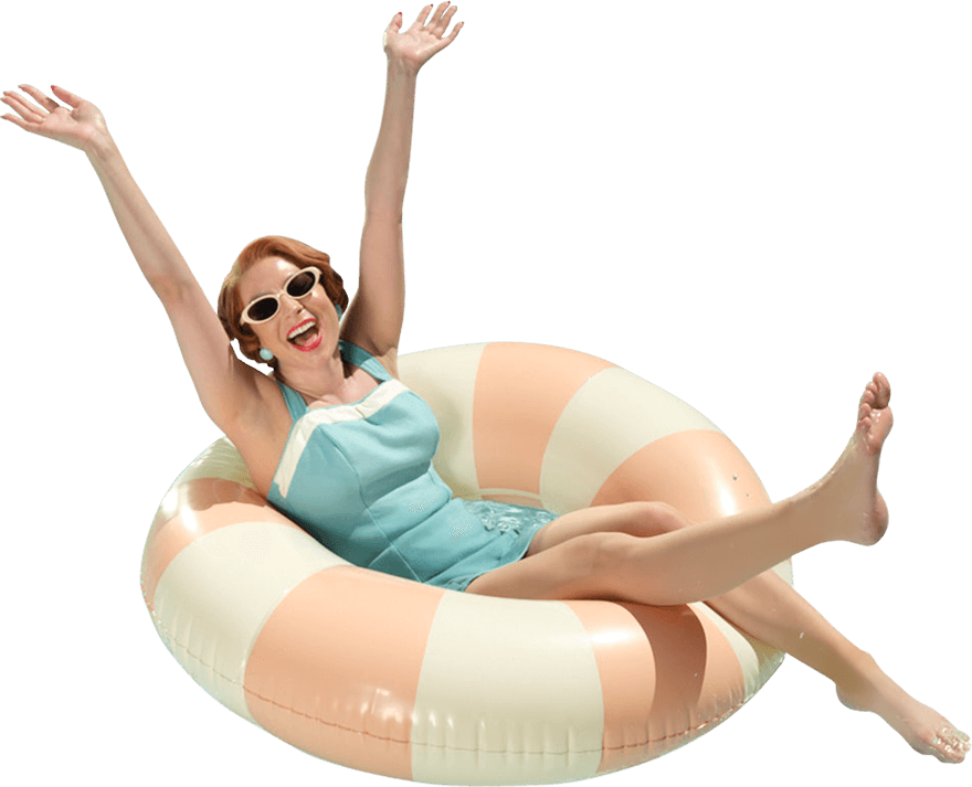 Eleanor floating in a tube