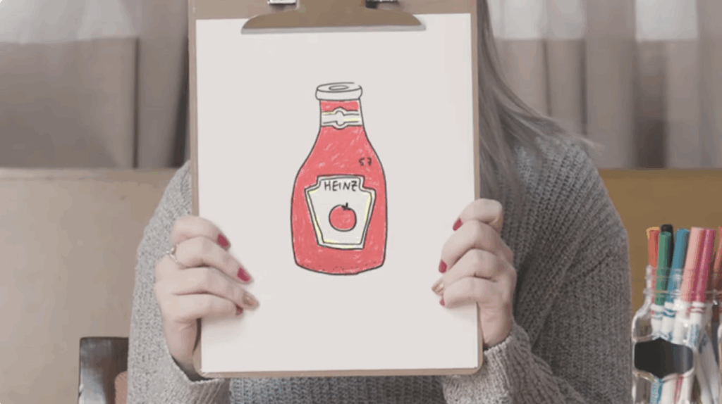 An image of one of the drawings from Heinz's "Draw Ketchup" campaign.
