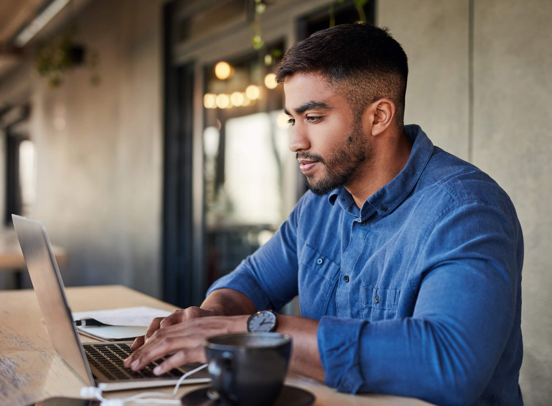 Man working at laptop