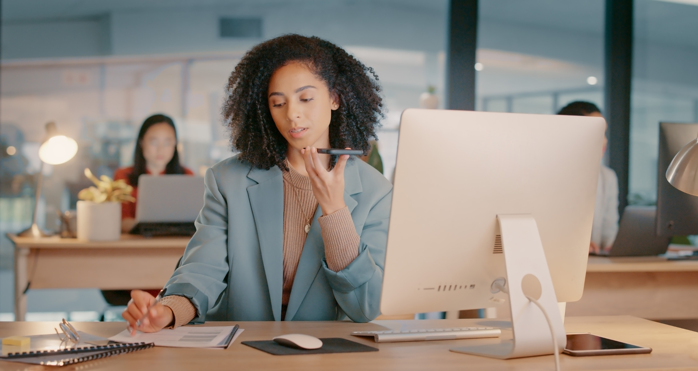 Professional woman working at her laptop